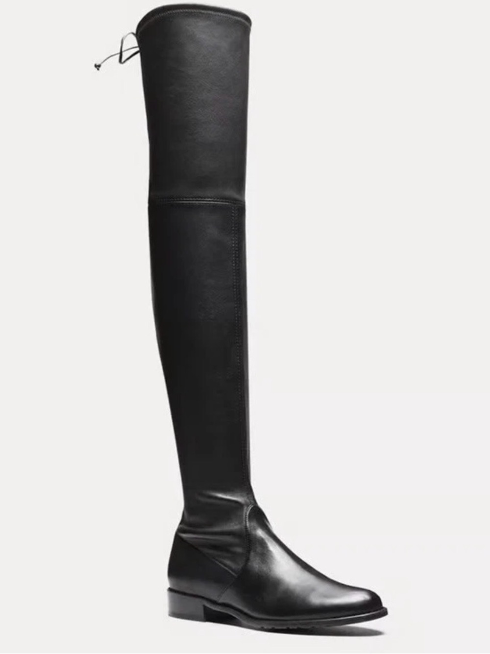 STUART WEITZMAN LOWLAND OVER-THE-KNEE BOOT  in BLACK STRETCH LEATHER / SIZE 6